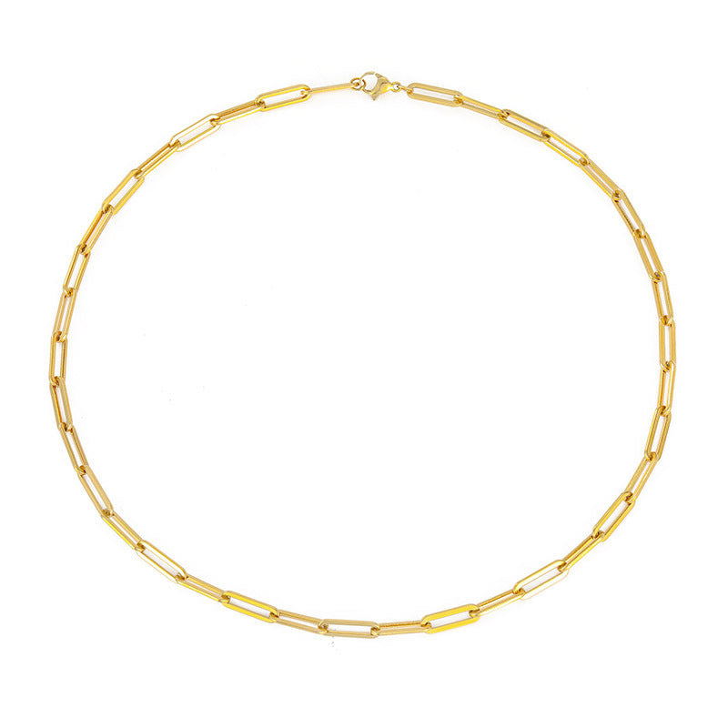 Collar de Cruz en Acero Inoxidable Chapado en Oro
